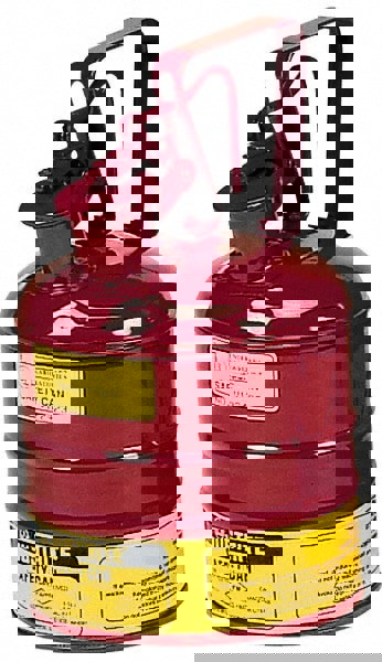 Safety Dispensing Cans; Compatible Fluid: Gasoline ; Capacity: 1 gal ; Material: Steel ; Type: Type I Safety Can for Flammables ; Height (Decimal Inch): 11.500000in ; Height (mm): 292.1000mm